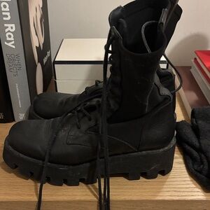 Paloma Barcelo Black Combat Boots